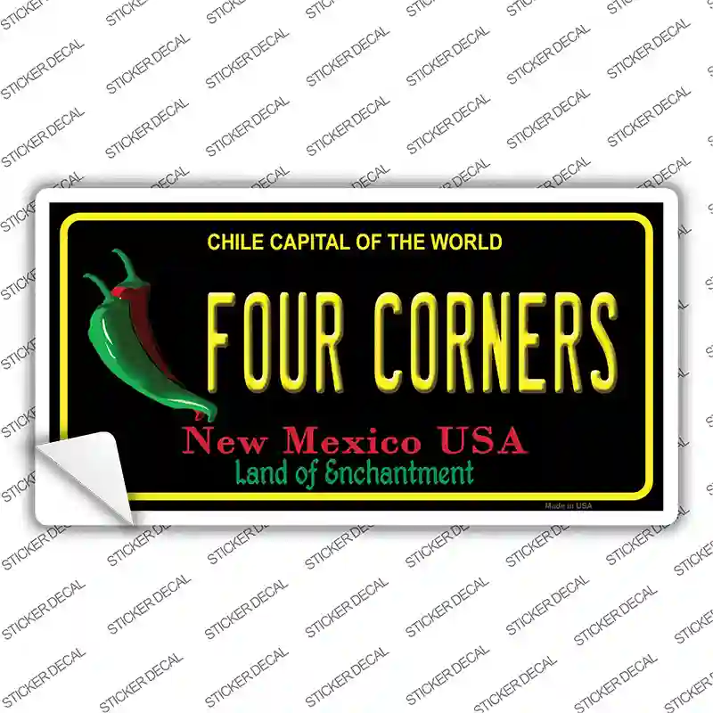 Four Corners New Mexico Black Novelty Sticker Decal