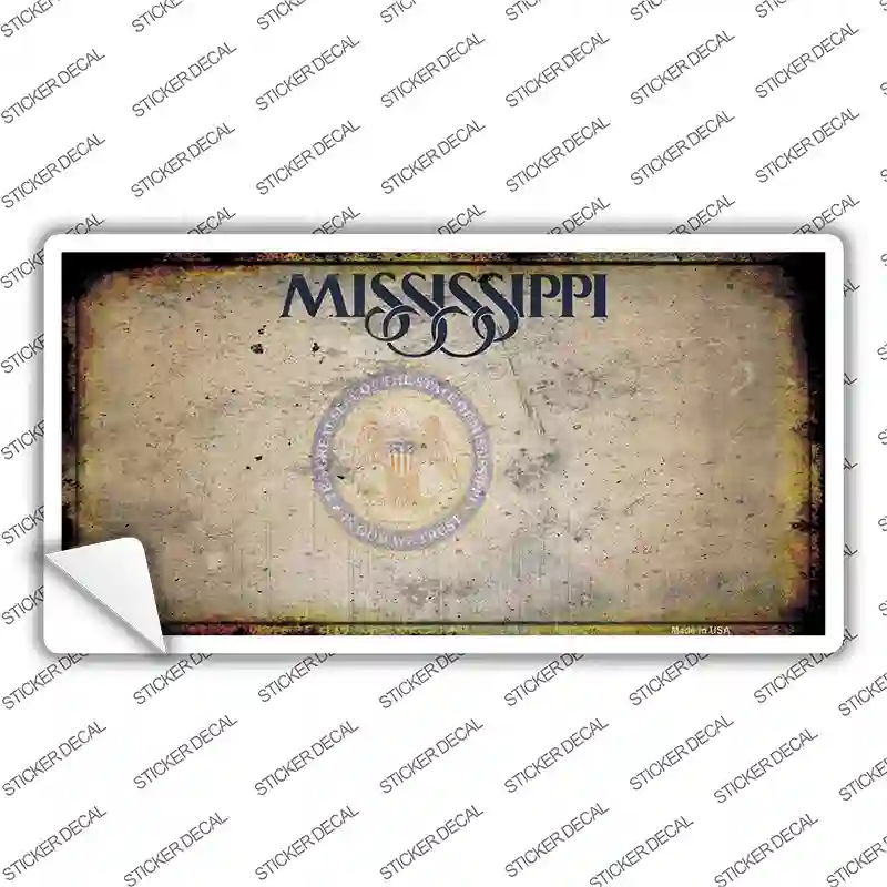 Mississippi Great Seal Rusty Blank Novelty Sticker Decal