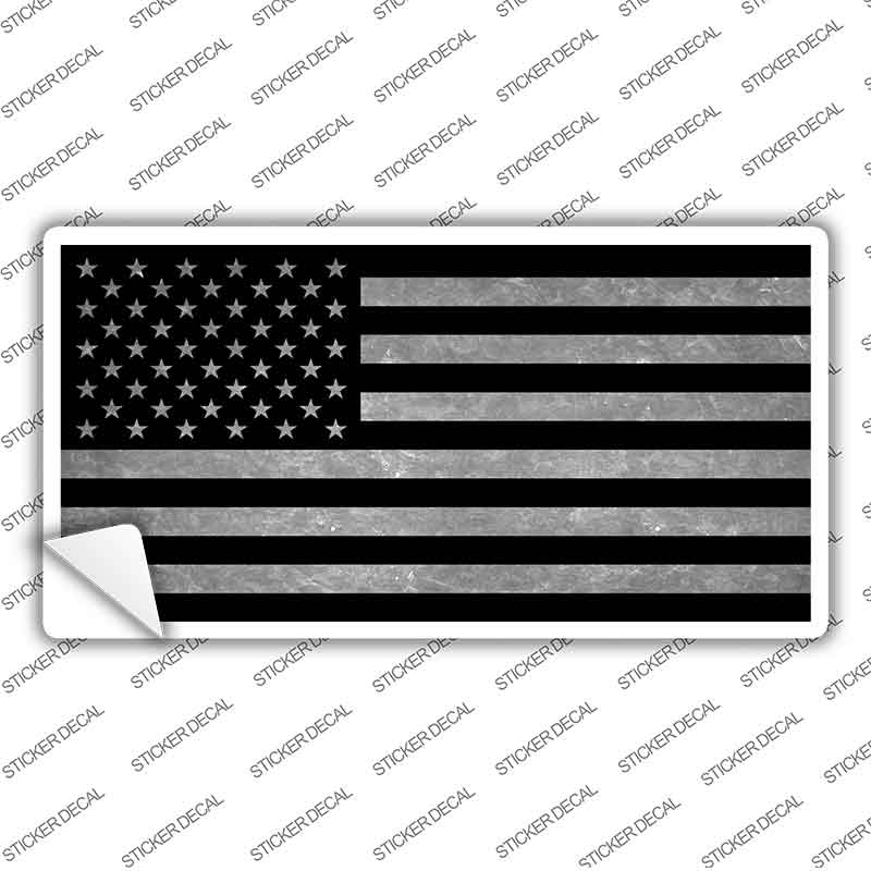 American Flag Black and Gray Novelty Sticker Decal