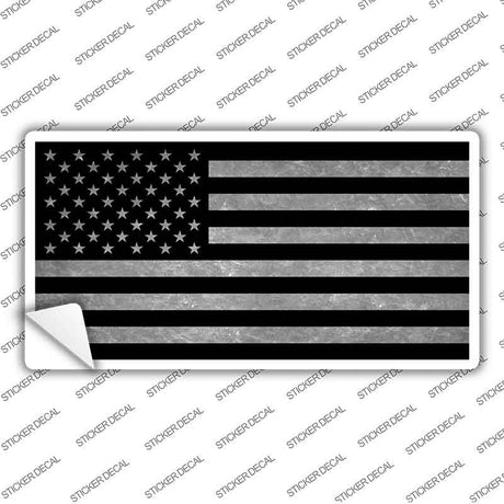 American Flag Black and Gray Novelty Sticker Decal