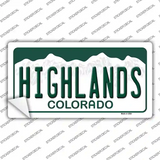 Highlands Colorado Novelty Sticker Decal