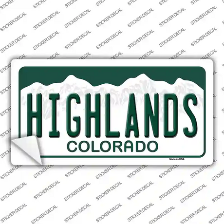 Highlands Colorado Novelty Sticker Decal