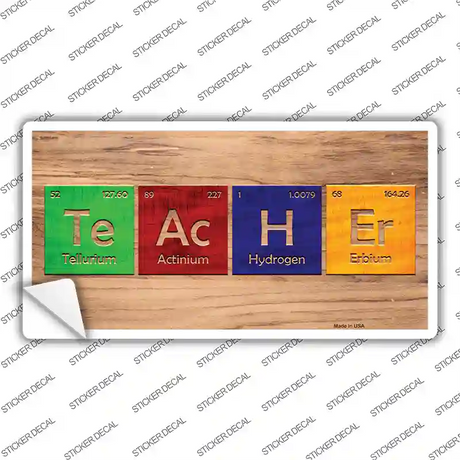 Teacher Periodic Table Wood Novelty Sticker Decal