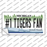 Number 1 Tigers Fan Michigan Novelty Sticker Decal