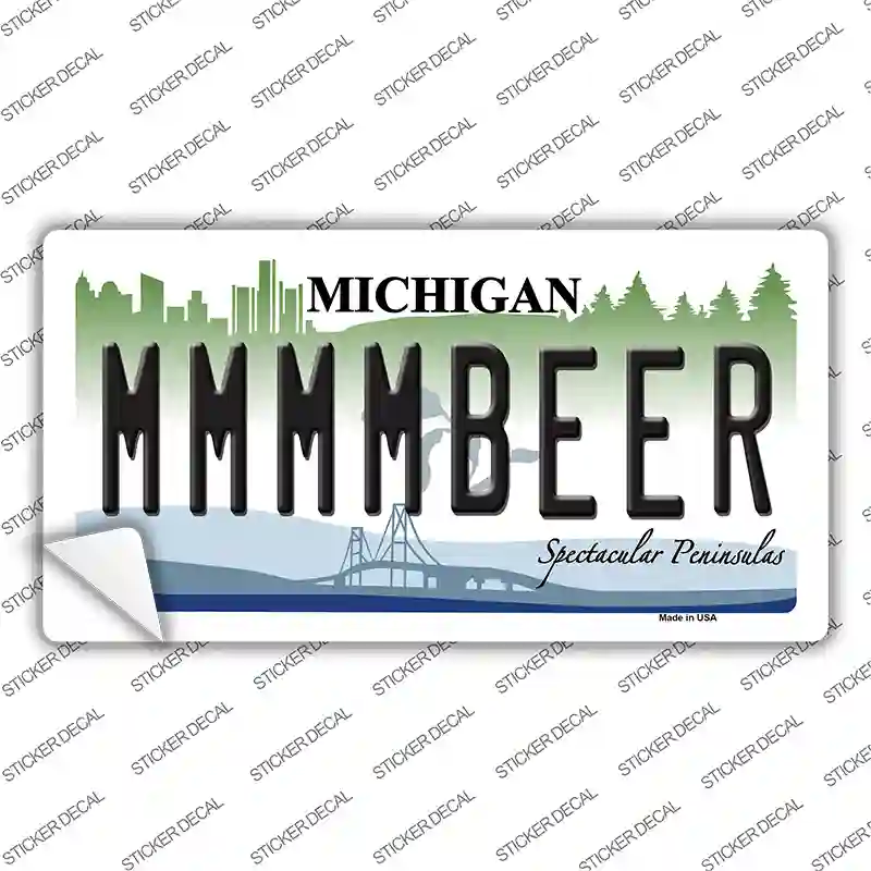 Michigan MMMMBeer Novelty Sticker Decal
