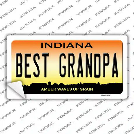 Best Grandpa Indiana Novelty Sticker Decal