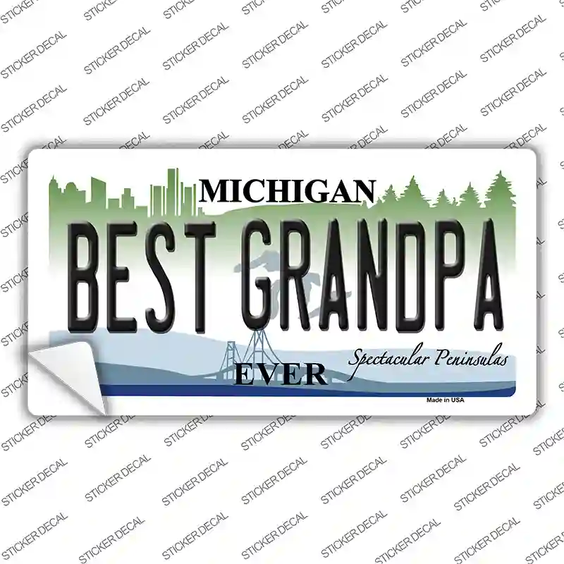 Michigan Best Grandpa Novelty Sticker Decal