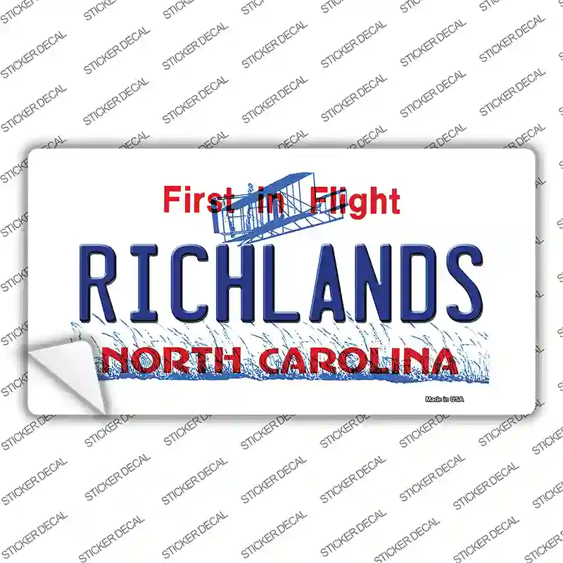 North Carolina Richlands Novelty Sticker Decal