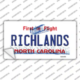 North Carolina Richlands Novelty Sticker Decal