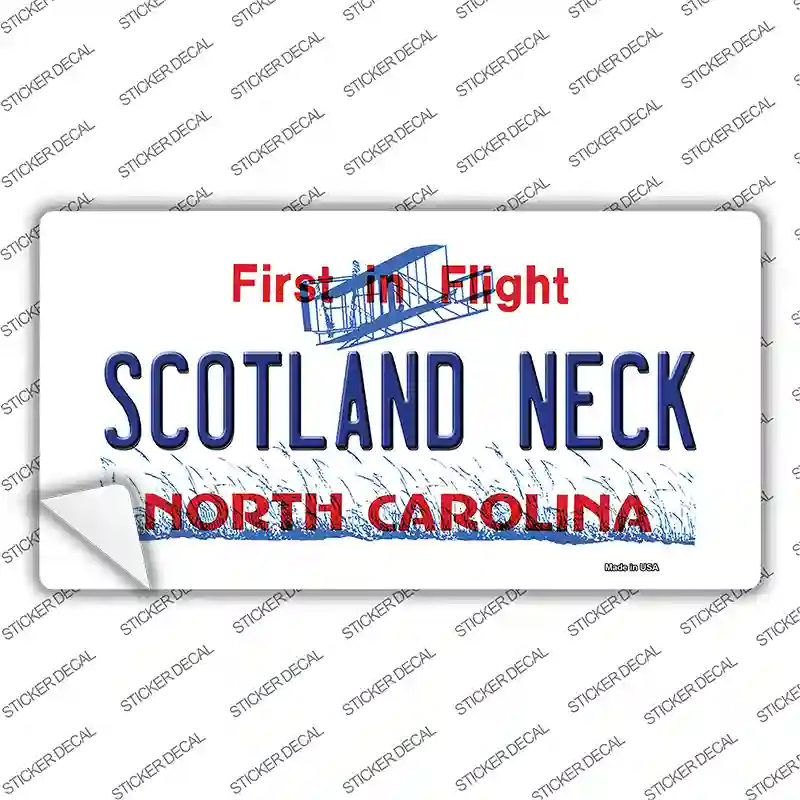 North Carolina Scotland Neck Novelty Sticker Decal
