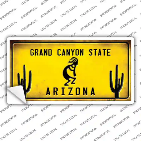 Yellow Arizona Kokopelli Novelty Sticker Decal