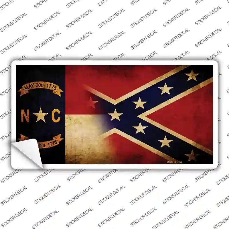 NC | Confederate Flag Novelty Sticker Decal