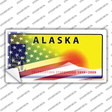 Alaska with American Flag Novelty Sticker Decal