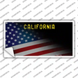 California with American Flag Novelty Sticker Decal