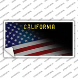 California with American Flag Novelty Sticker Decal