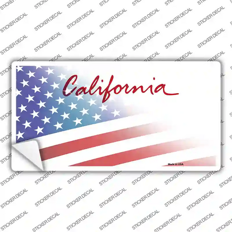 California American Flag Novelty Sticker Decal