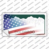 Colorado with American Flag Novelty Sticker Decal