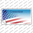 Connecticut with American Flag Novelty Sticker Decal