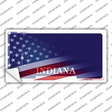 Indiana with American Flag Novelty Sticker Decal