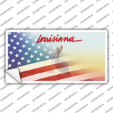 Louisiana with American Flag Novelty Sticker Decal