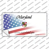 Maryland with American Flag Novelty Sticker Decal