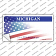 Michigan with American Flag Novelty Sticker Decal