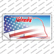 Nebraska with American Flag Novelty Sticker Decal