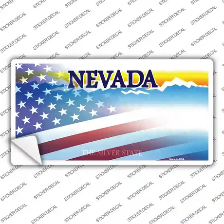 Nevada with American Flag Novelty Sticker Decal