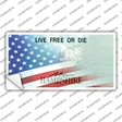 New Hampshire with American Flag Novelty Sticker Decal