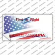 North Carolina with American Flag Novelty Sticker Decal