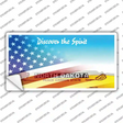 North Dakota with American Flag Novelty Sticker Decal