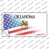 Oklahoma with American Flag Novelty Sticker Decal