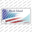 Rhode Island with American Flag Novelty Sticker Decal