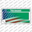 Vermont with American Flag Novelty Sticker Decal