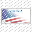 Virginia with American Flag Novelty Sticker Decal