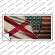 Alabama/American Flag Novelty Sticker Decal