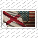 Alabama/American Flag Novelty Sticker Decal