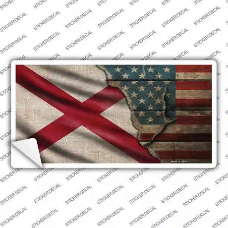 Alabama/American Flag Novelty Sticker Decal