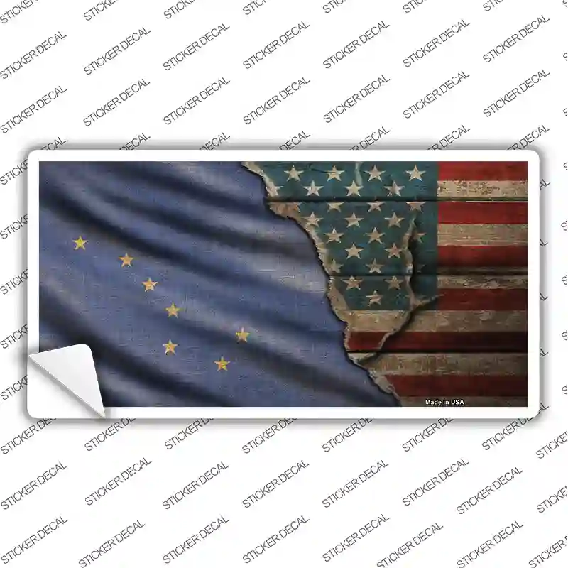 Alaska/American Flag Novelty Sticker Decal