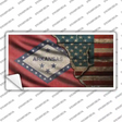 Arkansas/American Flag Novelty Sticker Decal