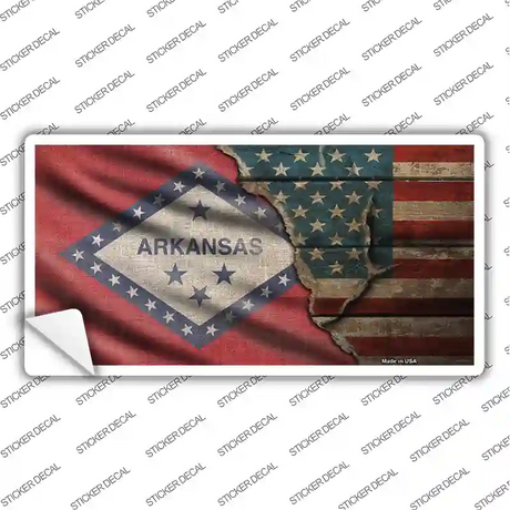 Arkansas/American Flag Novelty Sticker Decal