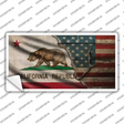 California/American Flag Novelty Sticker Decal