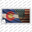 Colorado/American Flag Novelty Sticker Decal