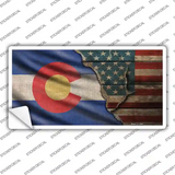 Colorado/American Flag Novelty Sticker Decal