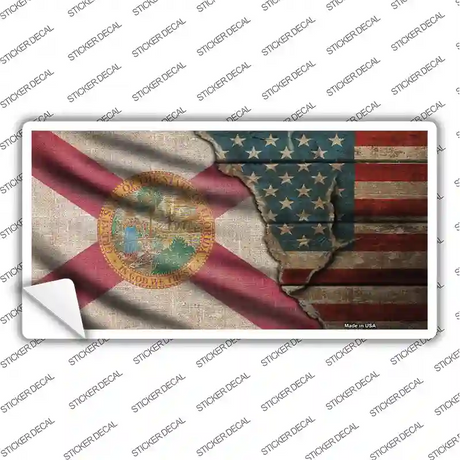 Florida/American Flag Novelty Sticker Decal