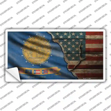 Georgia/American Flag Novelty Sticker Decal