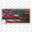 Hawaii/American Flag Novelty Sticker Decal