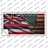 Hawaii/American Flag Novelty Sticker Decal