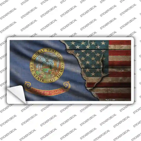 Idaho/American Flag Novelty Sticker Decal