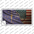 Indiana/American Flag Novelty Sticker Decal